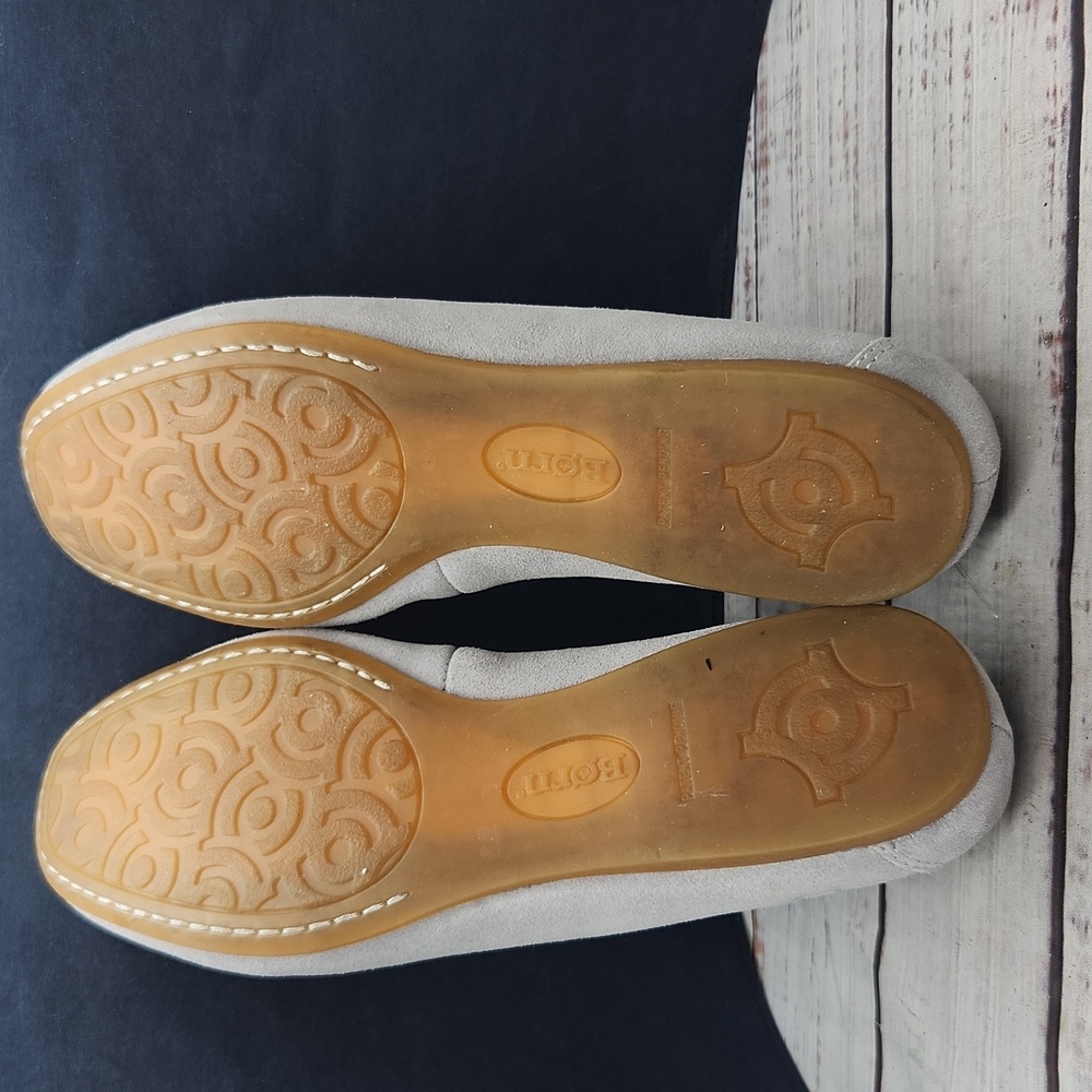 Born | EUC Brin Ballet Flats Slip On Shoes Bow Blue Suede Size 8.5 - Picture 10 of 10